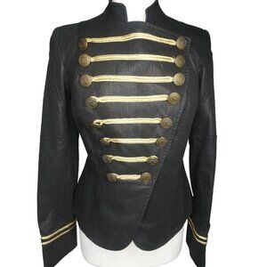 INC International Concepts‎ Black Gold Leather Jacket Women's M